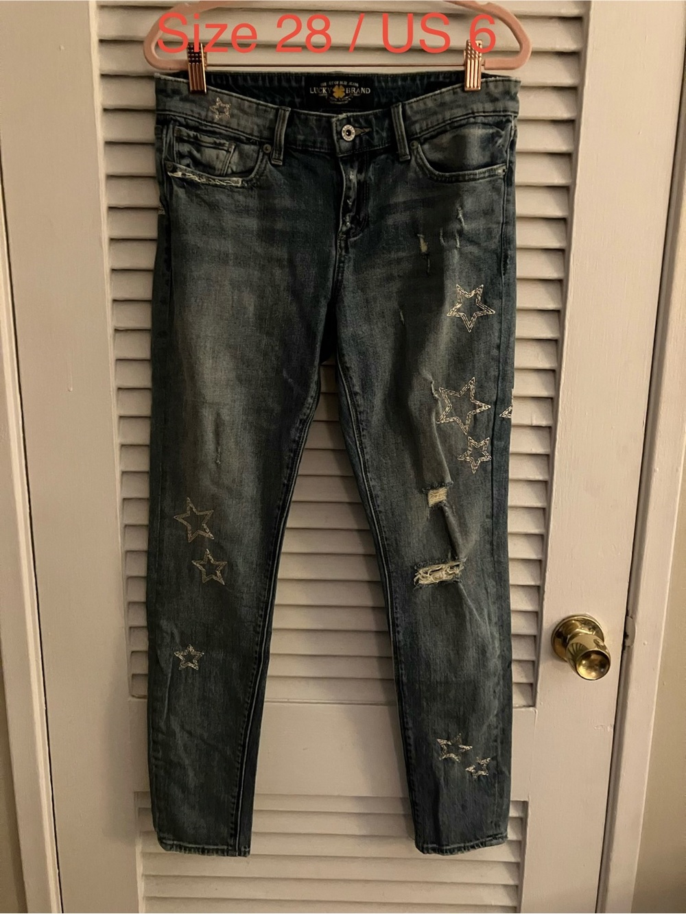 Lucky “Stella” star jeans, size 6/28